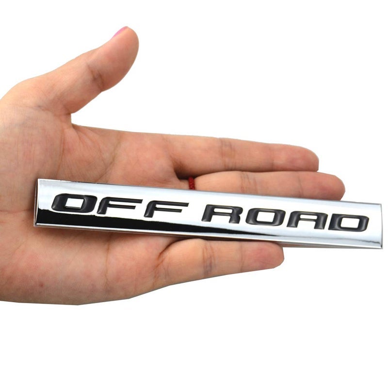 EmbRoom Chrome Finish Metal Emblem Off Road Badge (Black Letter) (Black) - Image 3